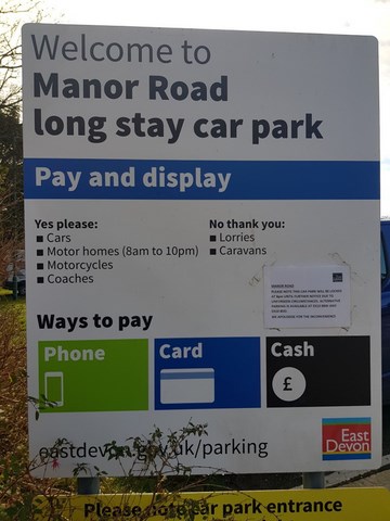 Manor Road Long Stay Car Park Sidmouth