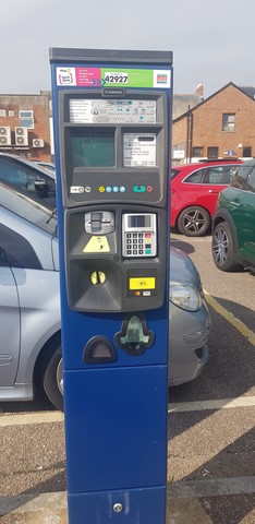 Ham West Car Park ticket machine.