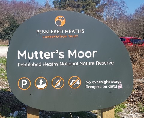 Mutter's Moor Car Park Entrance sign