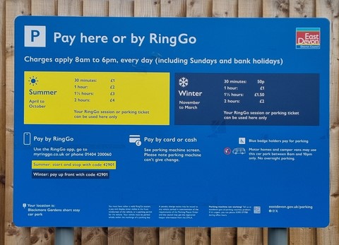 Blackmore Gardens 2025 car park sign